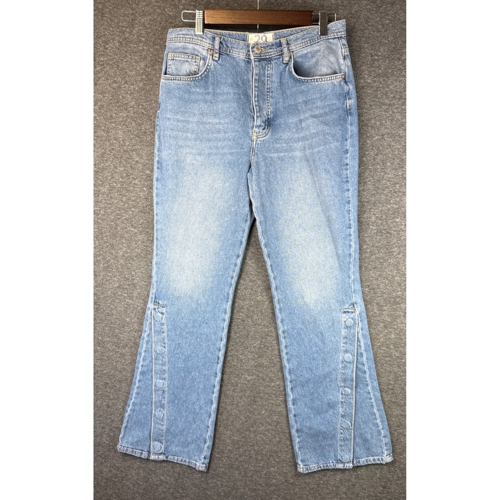 We The Free People Twenty9 Light Wash Button Snap Flare Button Fly Jeans Size 29
